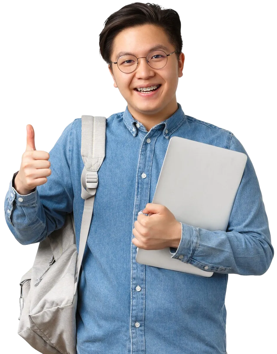 Student using educational materials